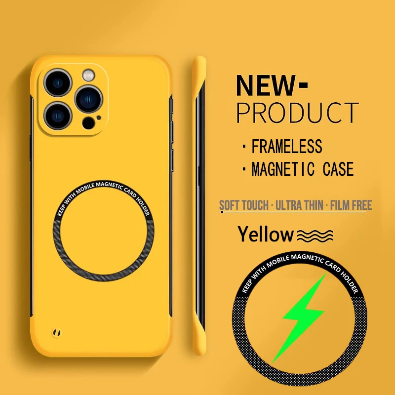 Ultra Thin Frameless Phone Cover - Magsafe 자기 프레임리스 전화 케이스 iPhone