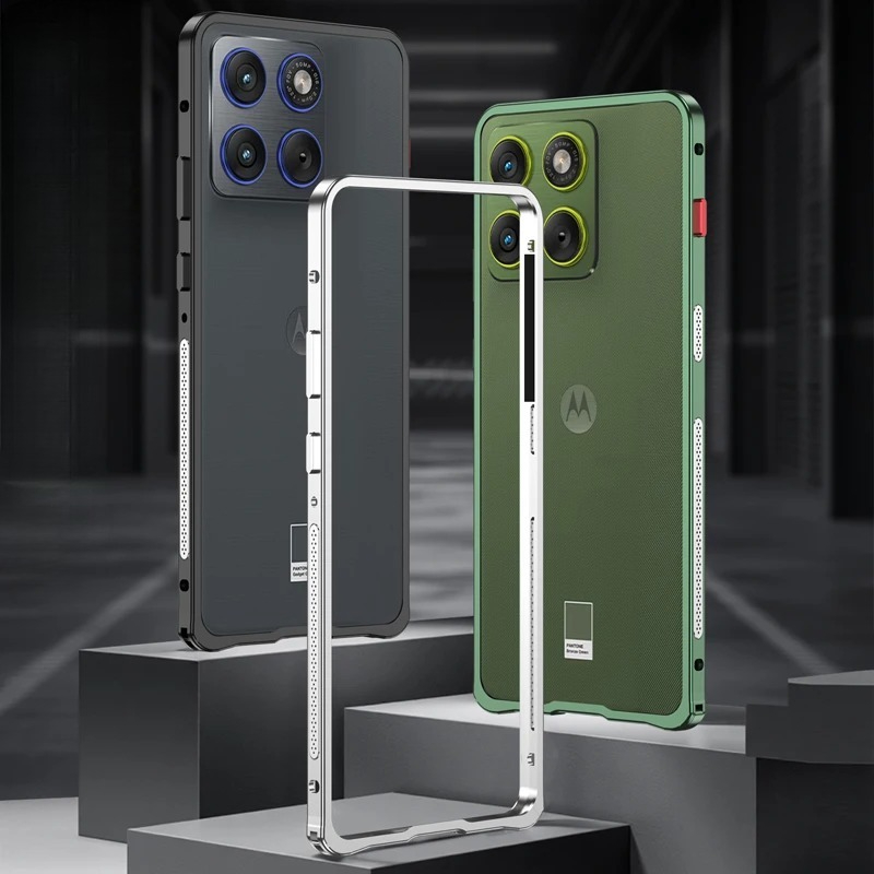 Metal Bumper Aluminum Frame Case - Motorola Edge 70용 고급 분리형 금속