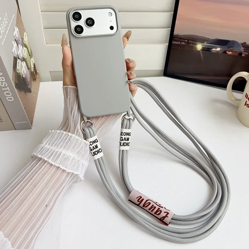 Crossbody Lanyard Neck Strap Case - 아이폰 18 17 16 15 14