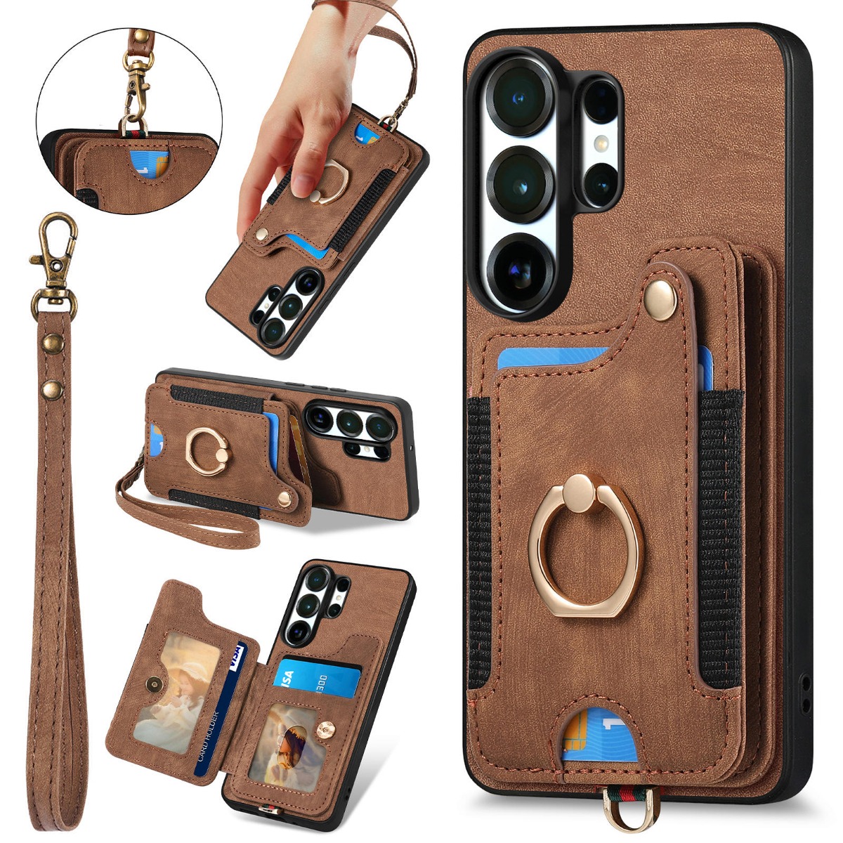 Leather Wallet Card Holder Phone Cover - 삼성 S26 울트라 S26 S25 플러스
