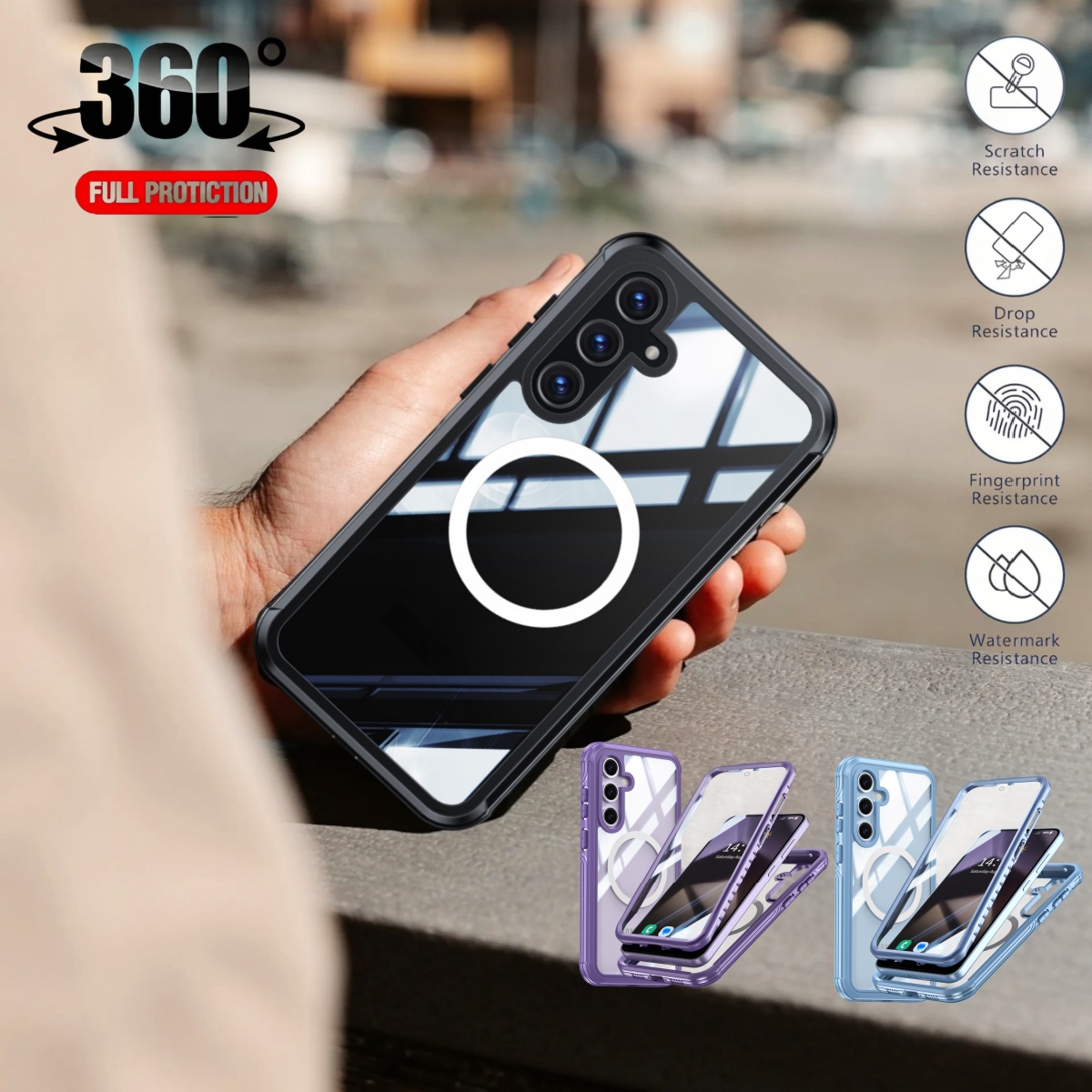 Heavy Duty 360 Full Body Protective Case - 360 ° 삼성 A57 A17 A36
