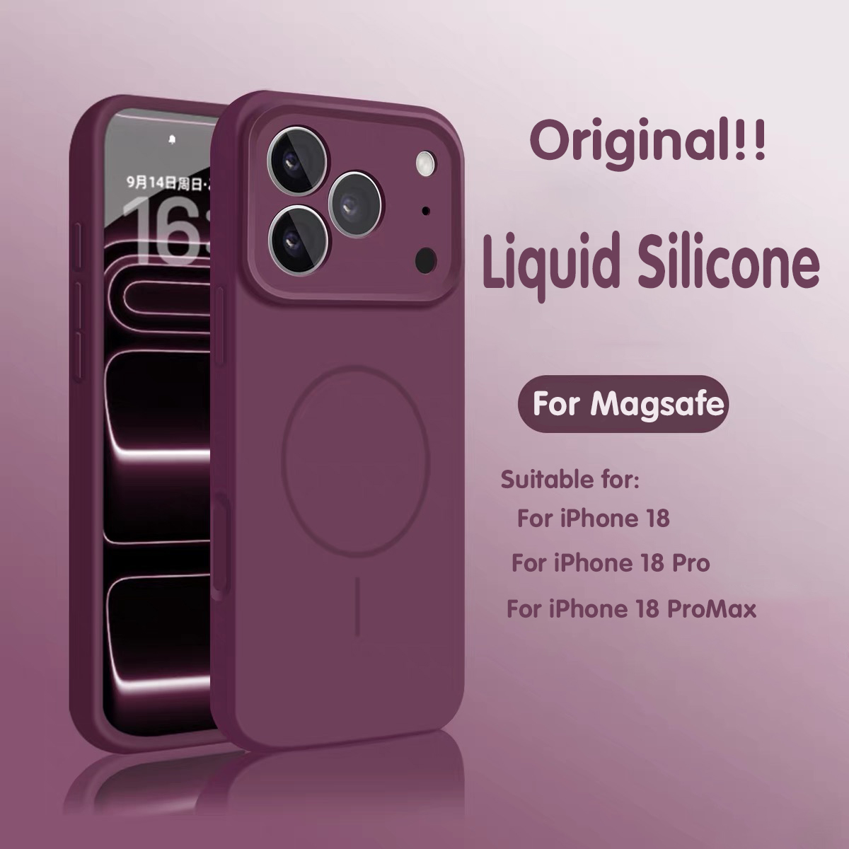 Liquid Silicone Magnetic Phone Case - 아이폰 18, 17, 16 Plus, 16E,
