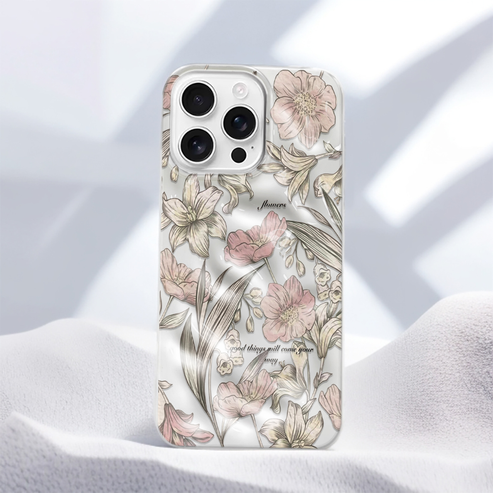 Vintage Floral Pattern Soft Case - 빈티지 플로럴 패턴 우아하고 예쁜 트렌디한