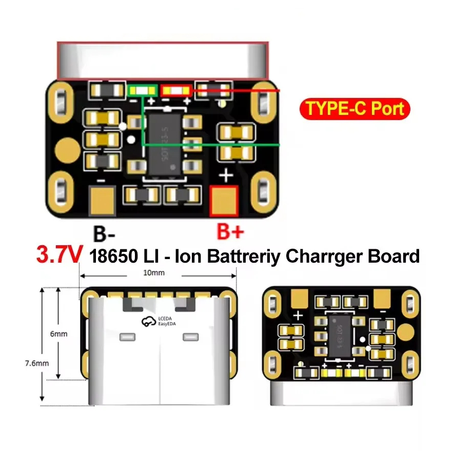 1-50PCS Type-C 18650 리튬 배터리 충전 - Power Banks 리뷰 및 가격