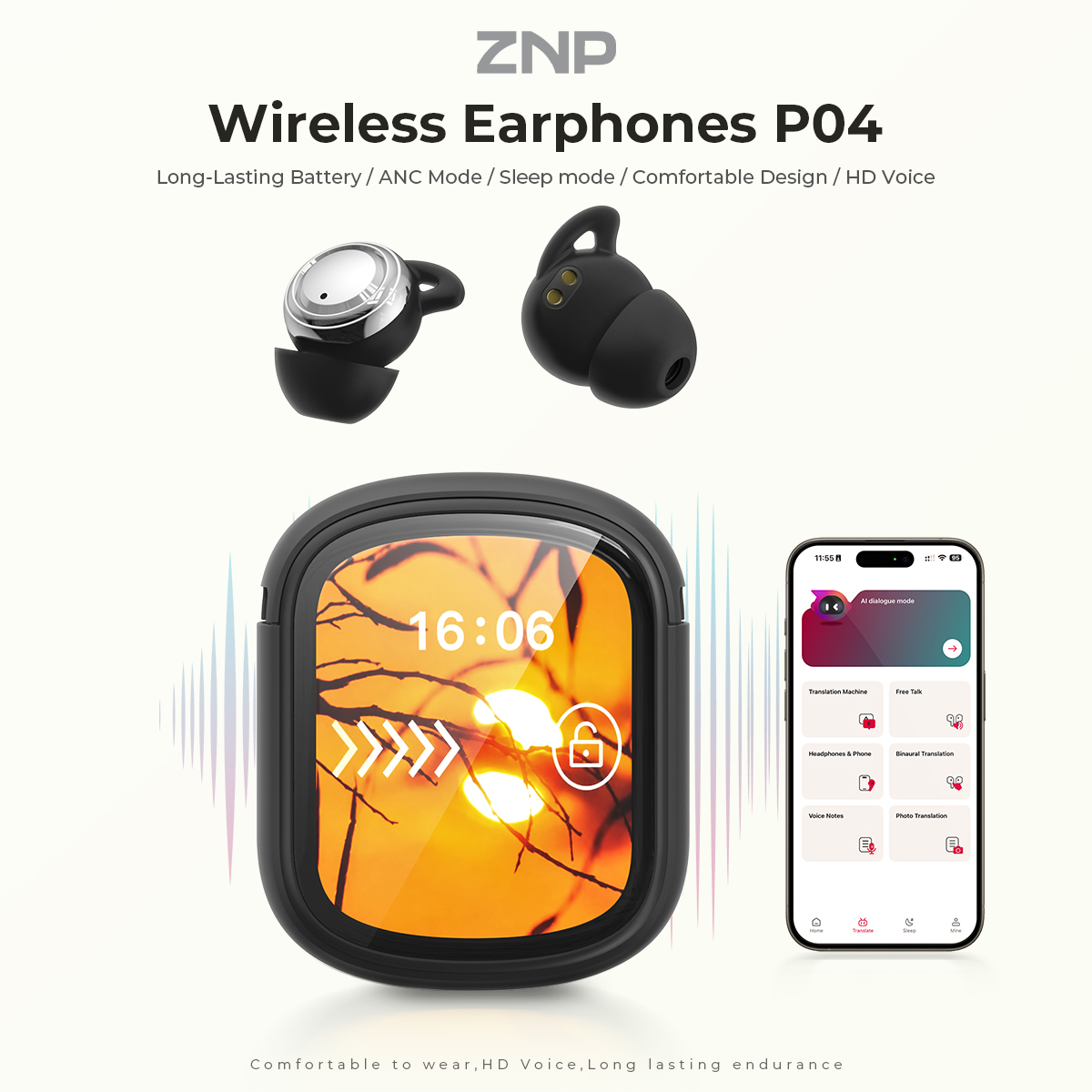 ZNP P04 수면 보조 이어버드 액티브 노이즈 캔슬링 - Earphones 리뷰 및 가격