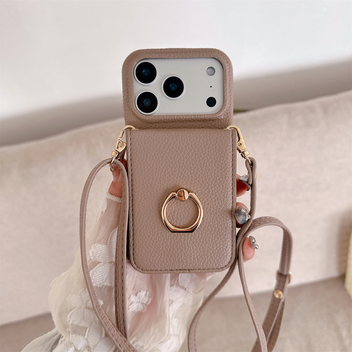 크로스바디 랜야드 링 카드 홀더 메이크업 미러 지갑 폰 - Leather Wallet Card Holder Phone Cover 리뷰 및 가격