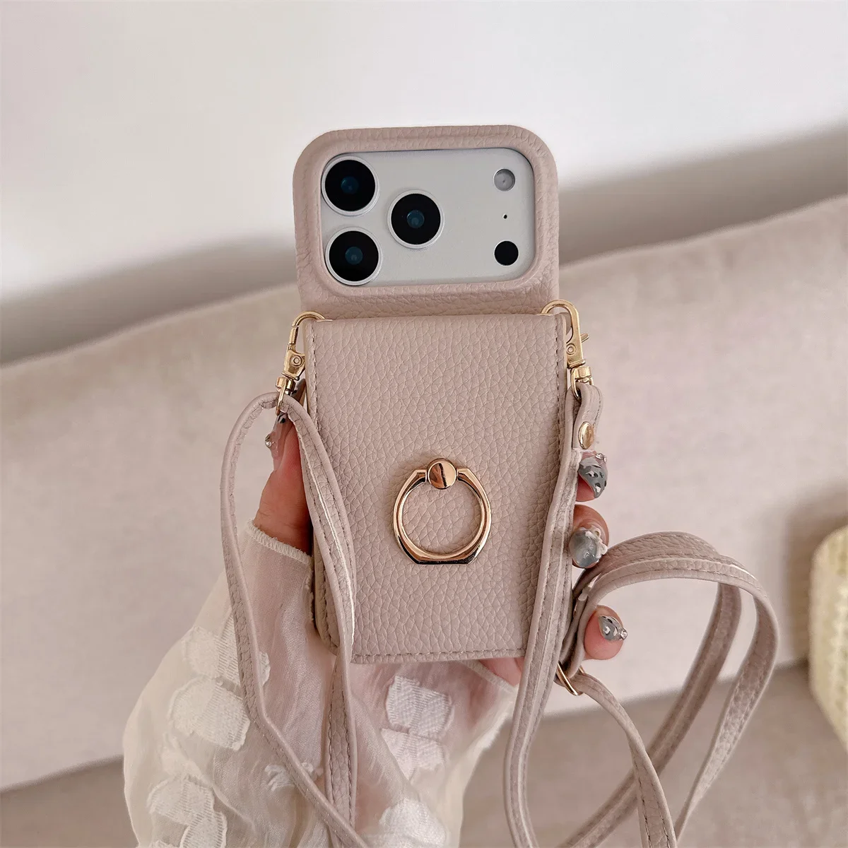 크로스바디 랜야드 링 카드 홀더 메이크업 미러 지갑 폰 - Leather Wallet Card Holder Phone Cover 리뷰 및 가격