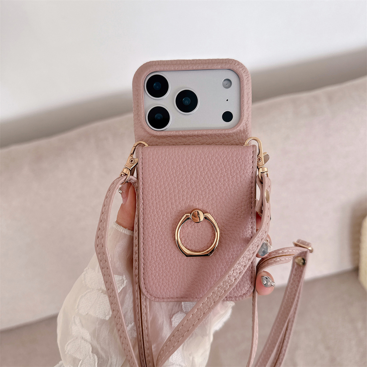 크로스바디 랜야드 링 카드 홀더 메이크업 미러 지갑 폰 - Leather Wallet Card Holder Phone Cover 리뷰 및 가격
