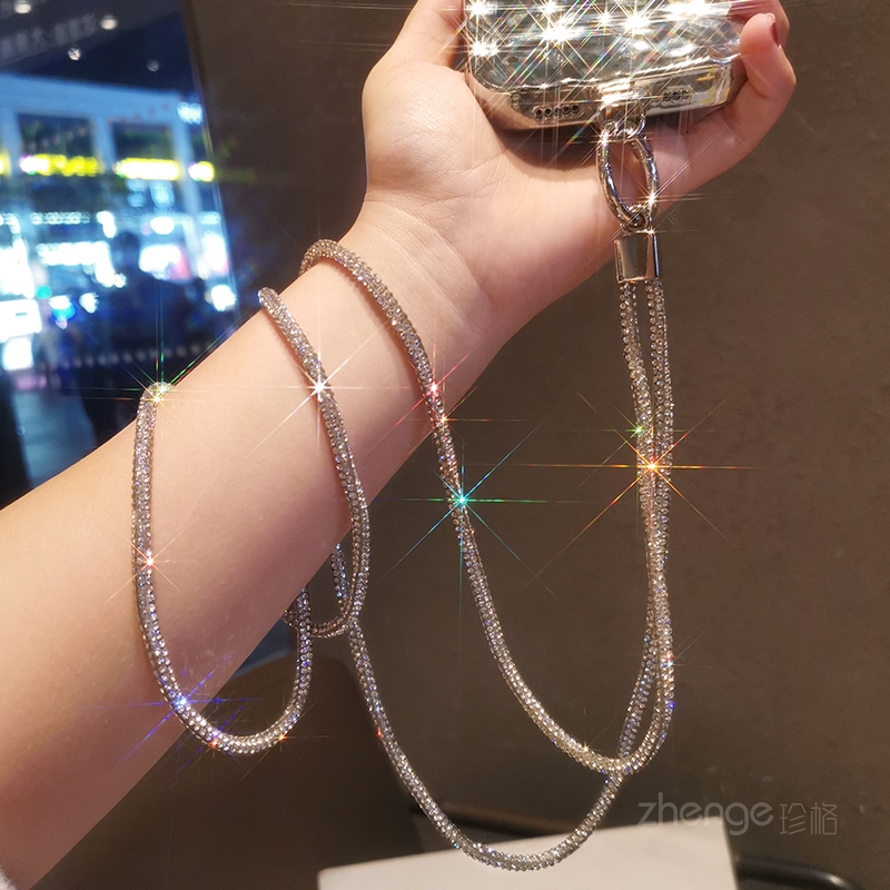 Crossbody 전체 다이아몬드 체인 여성 휴대 전화 - Crossbody Lanyard Neck Strap Case 리뷰 및 가격