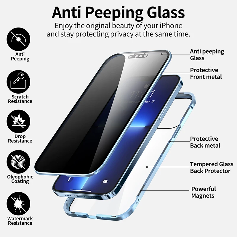 아이폰 에어 프라이버시 안티 스파이 강화유리 메탈 마그 - Anti Spy Privacy Glass Case 리뷰 및 가격
