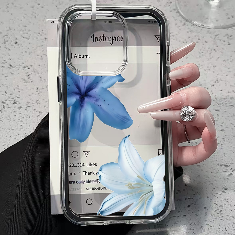 블루 릴리 플라워 투명 폰 케이스 아이폰 17 13 1 - Clear Shockproof Bumper Case 리뷰 및 가격