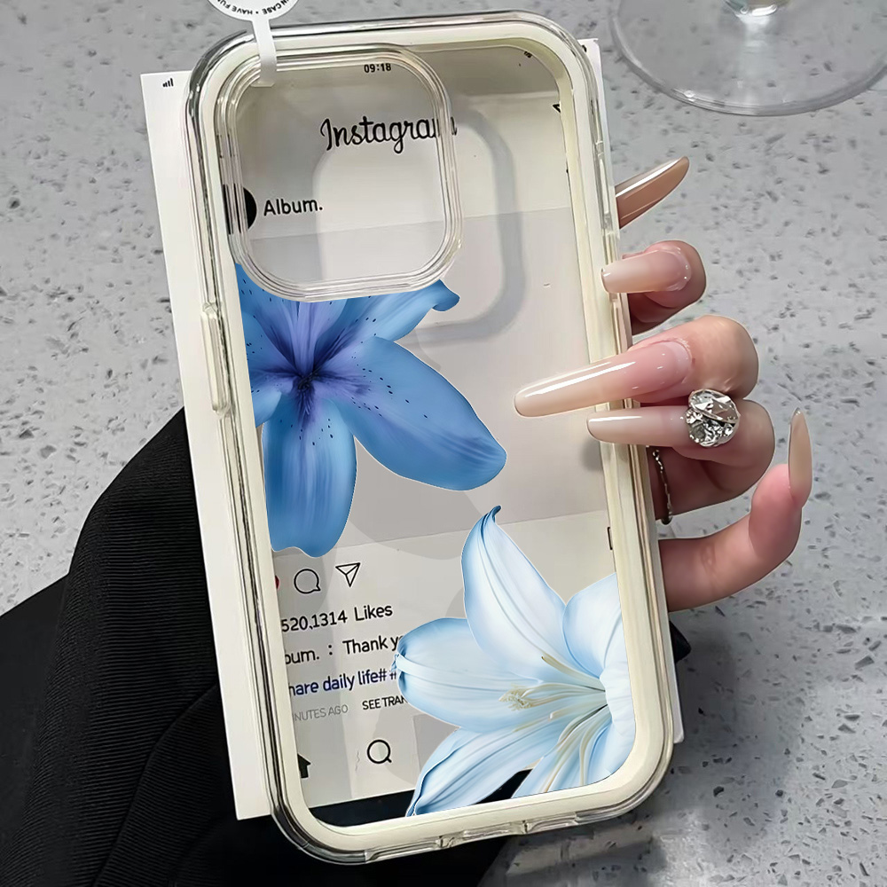 블루 릴리 플라워 투명 폰 케이스 아이폰 17 13 1 - Clear Shockproof Bumper Case 리뷰 및 가격