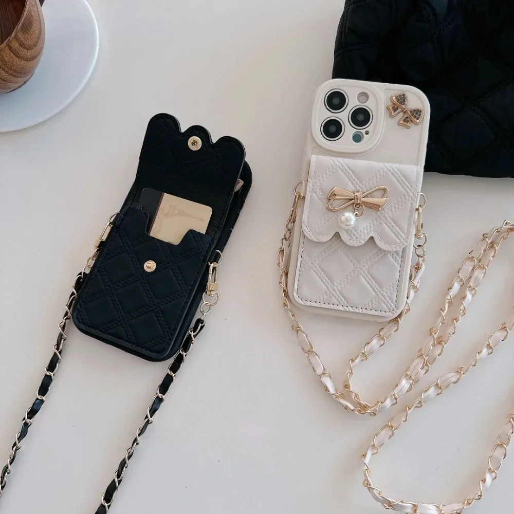 3D 리본 장식 크로스바디 카드 홀더 지갑형 폰 케이스 - Leather Wallet Card Holder Phone Cover 리뷰 및 가격