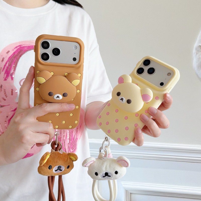 3D 리락쿠마 곰돌이 물방울 무늬 실리콘 폰 케이스 ( - Cute Cartoon Wrist Strap Silicone Case 리뷰 및 가격