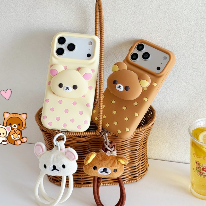 3D 리락쿠마 곰돌이 물방울 무늬 실리콘 폰 케이스 ( - Cute Cartoon Wrist Strap Silicone Case 리뷰 및 가격