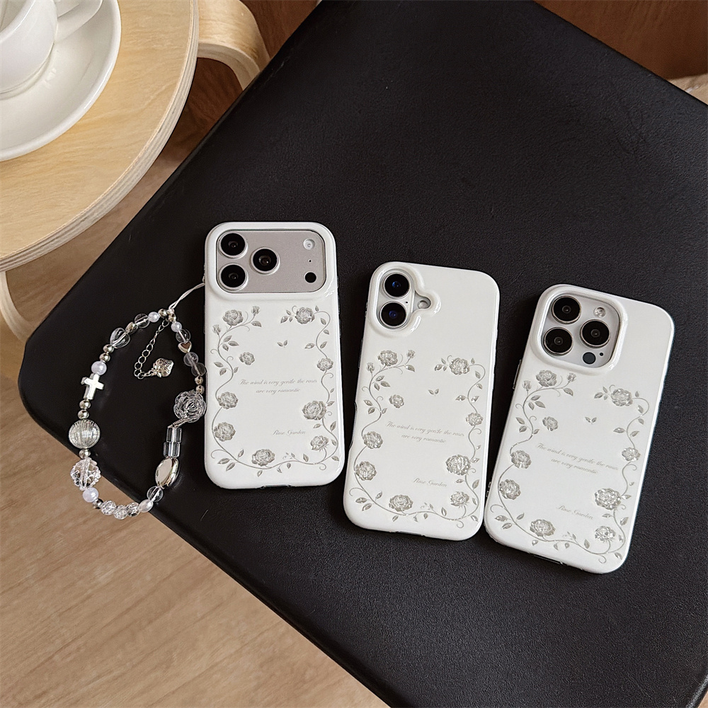 빈티지 실버 로즈 가든 폰 케이스 (아이폰 17, 16 - Vintage Floral Pattern Soft Case 리뷰 및 가격