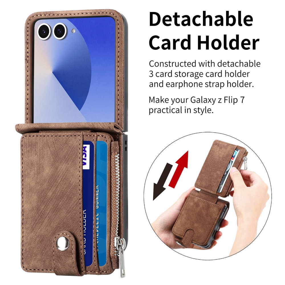 삼성 갤럭시 Z 플립 7 6 5 4 3 Flip7 Fl - Leather Wallet Card Holder Phone Cover 리뷰 및 가격