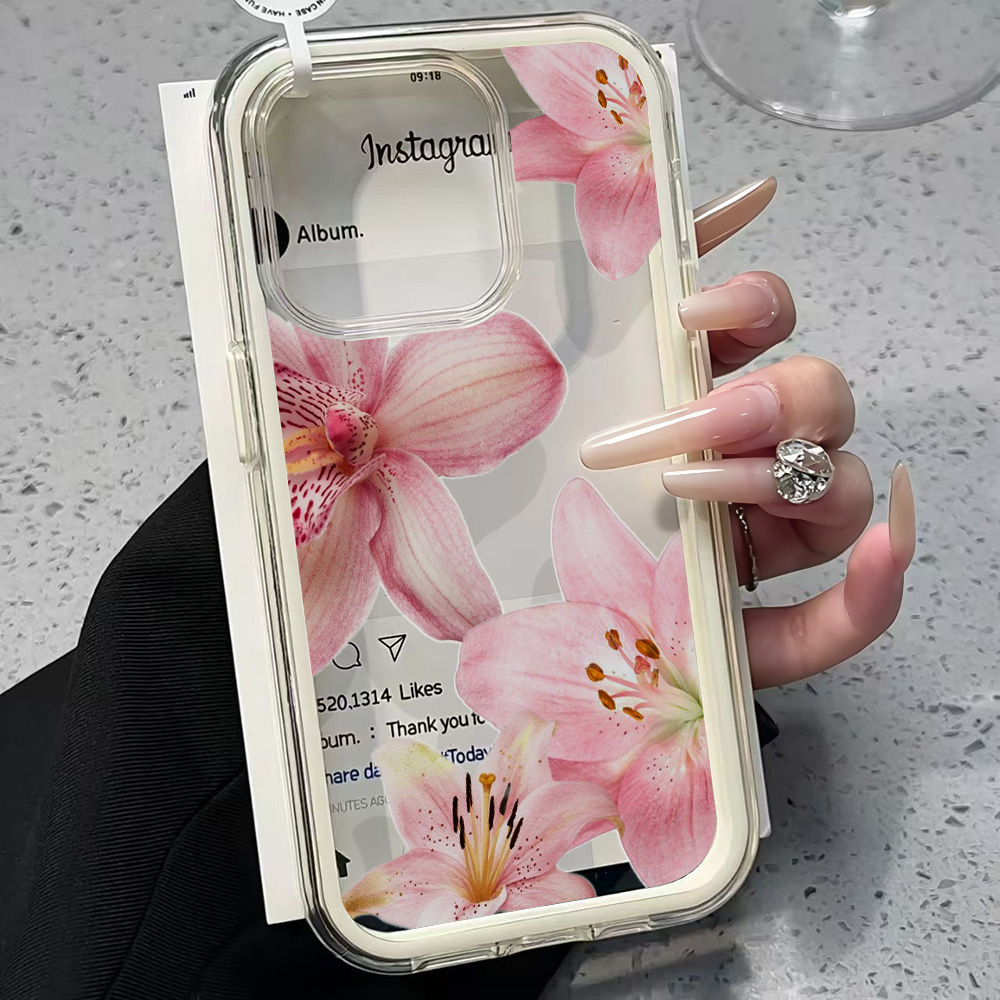 핑크 릴리 플라워 투명 폰 케이스 아이폰 17 11 1 - Clear Shockproof Bumper Case 리뷰 및 가격