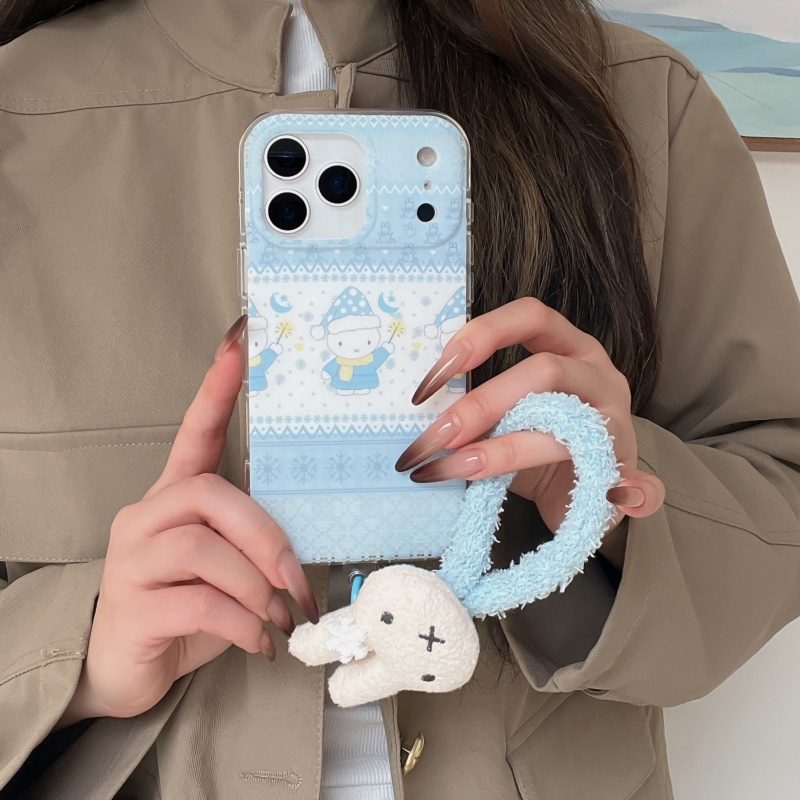 귀여운 겨울 물방울 무늬 모자 미피 폰 케이스 아이폰  - Cute Cartoon Wrist Strap Silicone Case 리뷰 및 가격