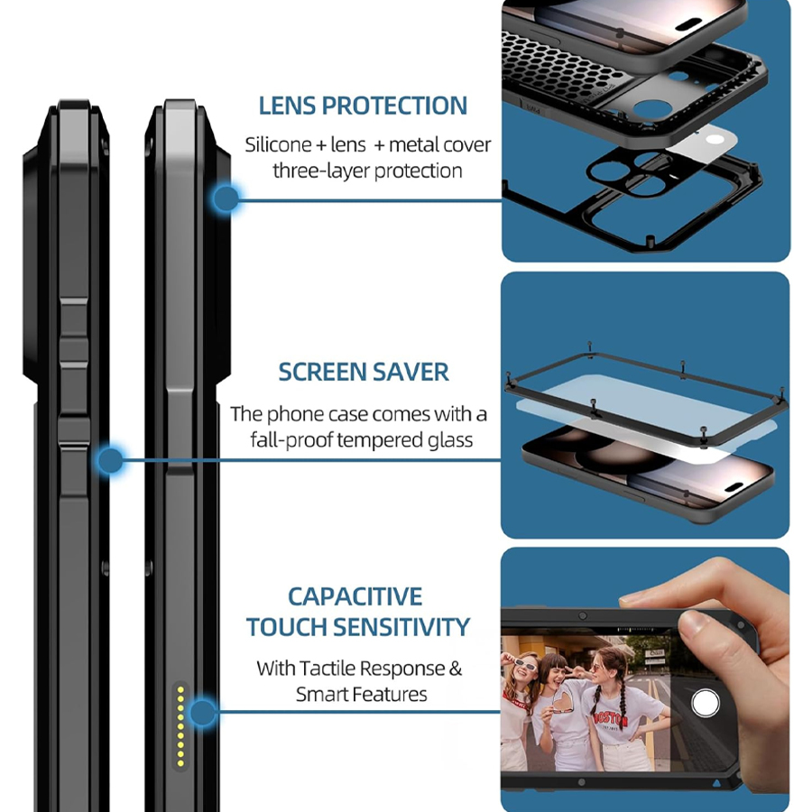 내구성이 뛰어난 금속 소재의 휴대폰 케이스, 내장형 강 - Heavy Duty 360 Full Body Protective Case 리뷰 및 가격
